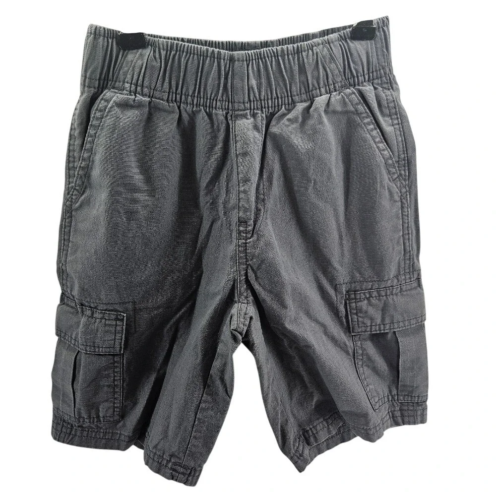 The Childrens Place Boys Gray Cargo Shorts Size 6 Elastic Waist‎ Adjustable Tab